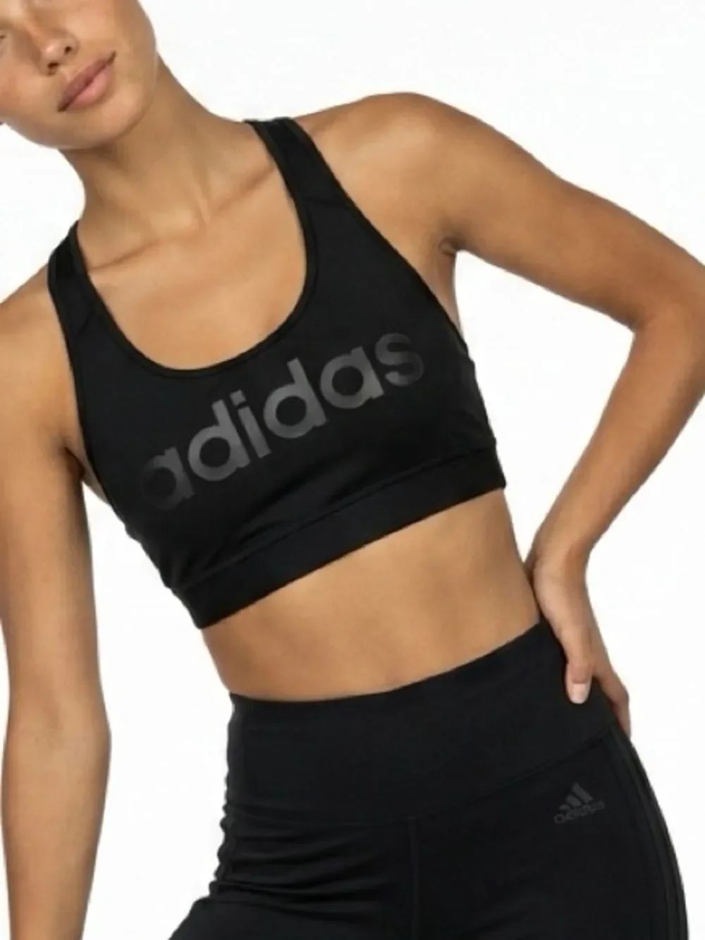 ADIDAS | Climalite Black Racerback Sports Bra Black Graphic Women’s Size Small